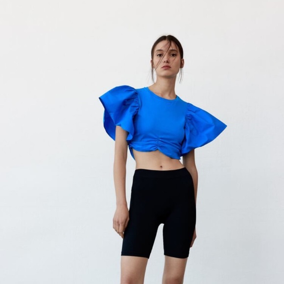 Zara Tops Zara Ruffled Crop Top Poshmark